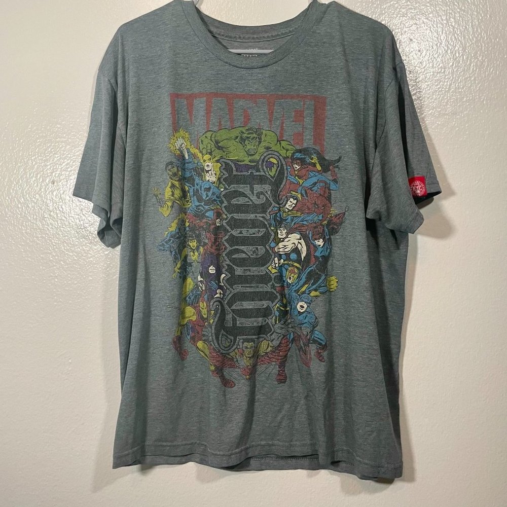 Marvel 'Family' TShirt - All Marvel Characters Red Chapter - Grey, Large